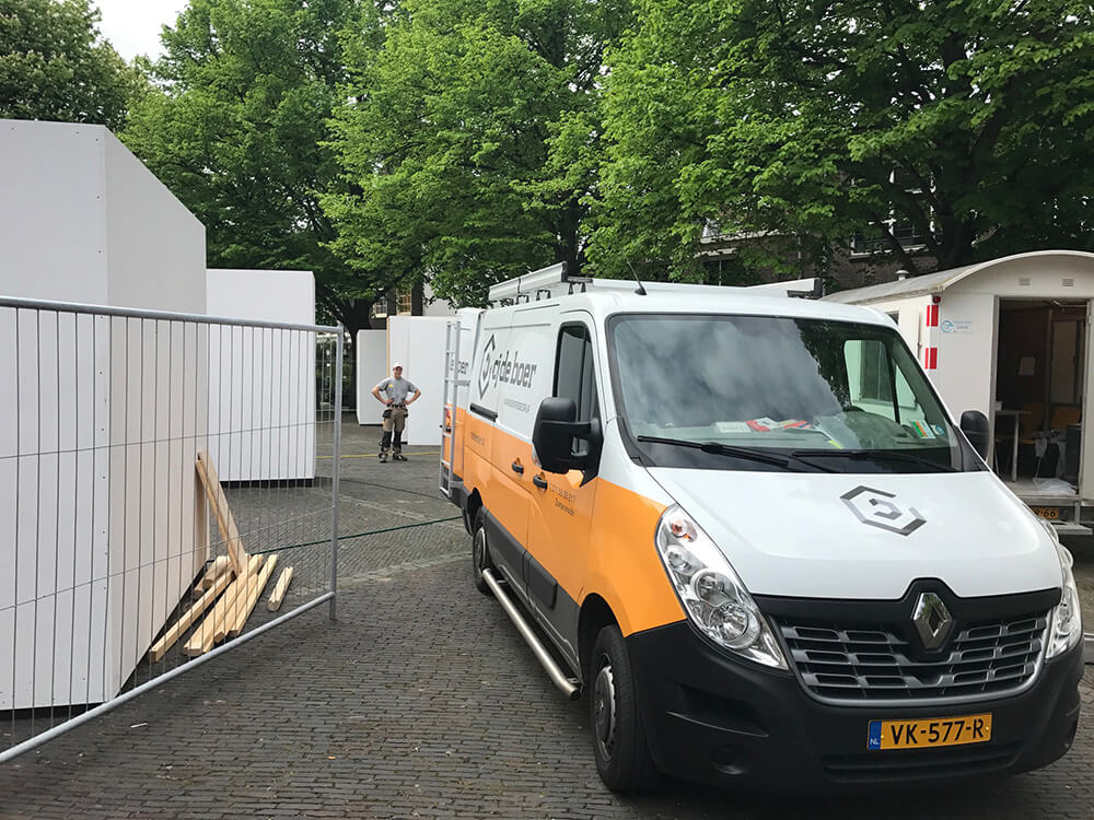 Bouw kunst kubussen · Openlucht Museum de Lakenhal Leiden - gemeentelijk project door CJ de Boer