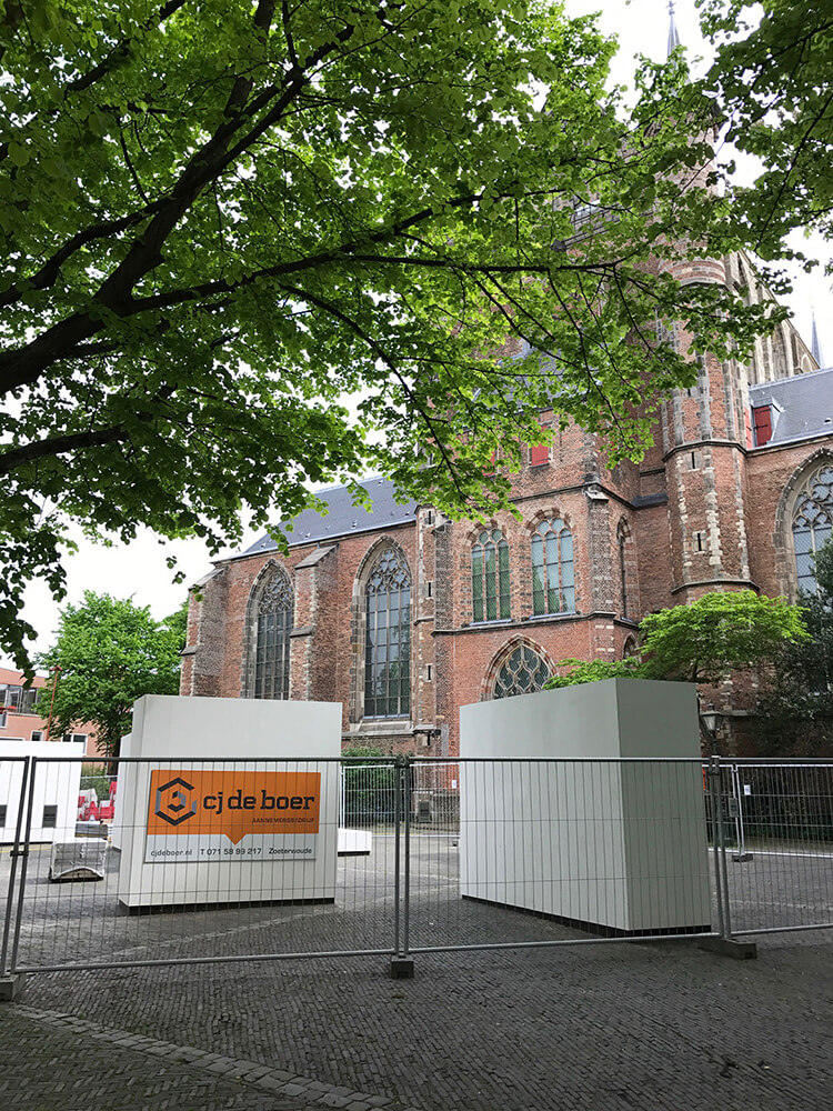 Bouw kunst kubussen · Openlucht Museum de Lakenhal Leiden - gemeentelijk project door CJ de Boer